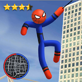 Spider Stickman Rope - Hero of Crime City-SocialPeta